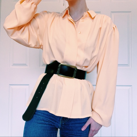 Cream Vintage 80s Blouse - Picture 4 of 8